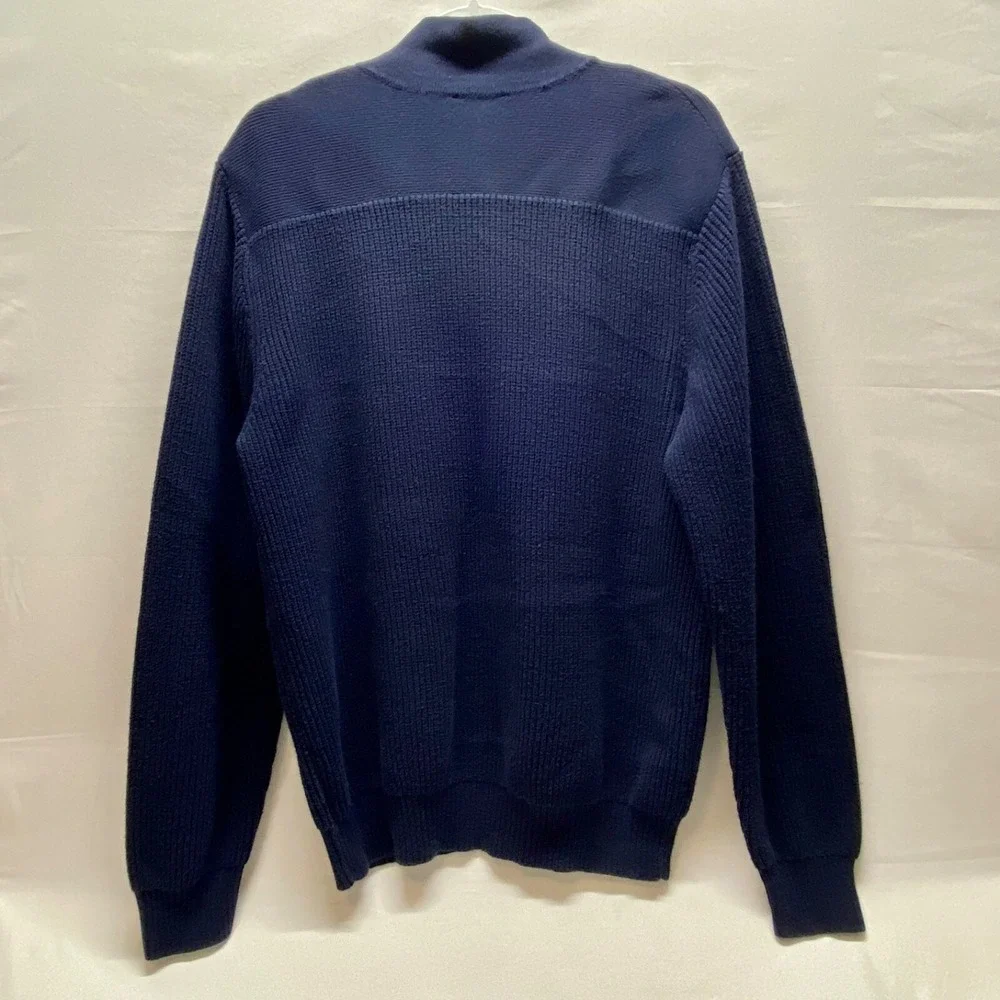 Express Sweater Men's XL Navy Blue Shawl Neck 100% Cotton Ribbed Career Casual